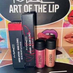 MAC Cosmetics Eye & Lip Bundle: Cockney, Miley Cyrus Viva Glam 2, Rose & Melon